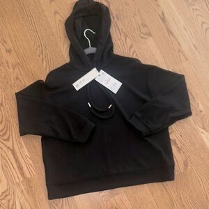 Zara Black Terry knit Hoodie Sweatshirt. Extra soft and comfy! Size S.